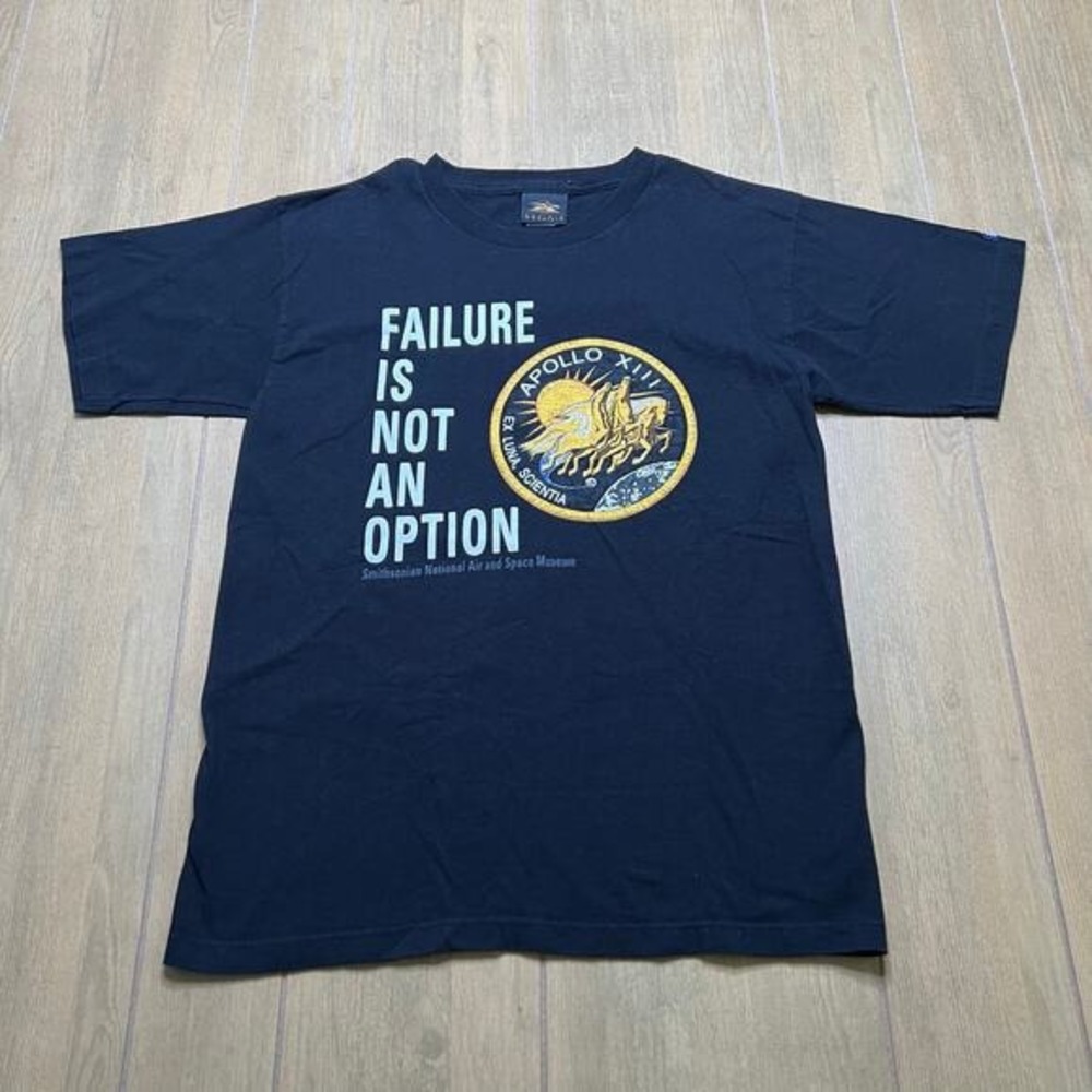 Prairie Mountain T-Shirt Mens M Black Apollo XIII Failure Is‎ Not An Option Tee